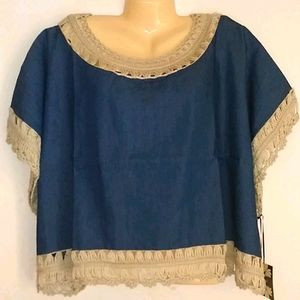 CLICHE Plus Size 3X Poncho Style Crochet Top NWT